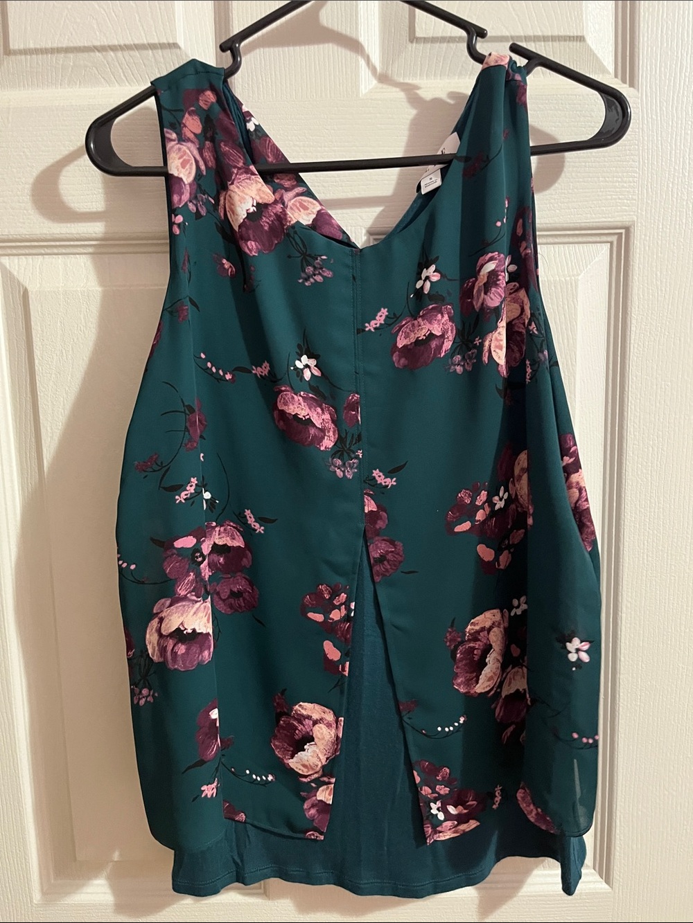 Elle Teal Floral Sleeveless Top